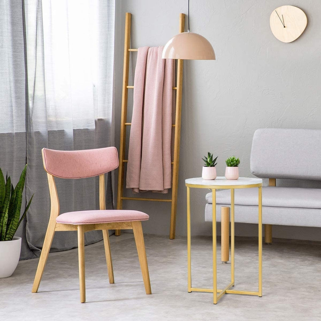 X-Shaped Marble Top Small Round Side Table End Table