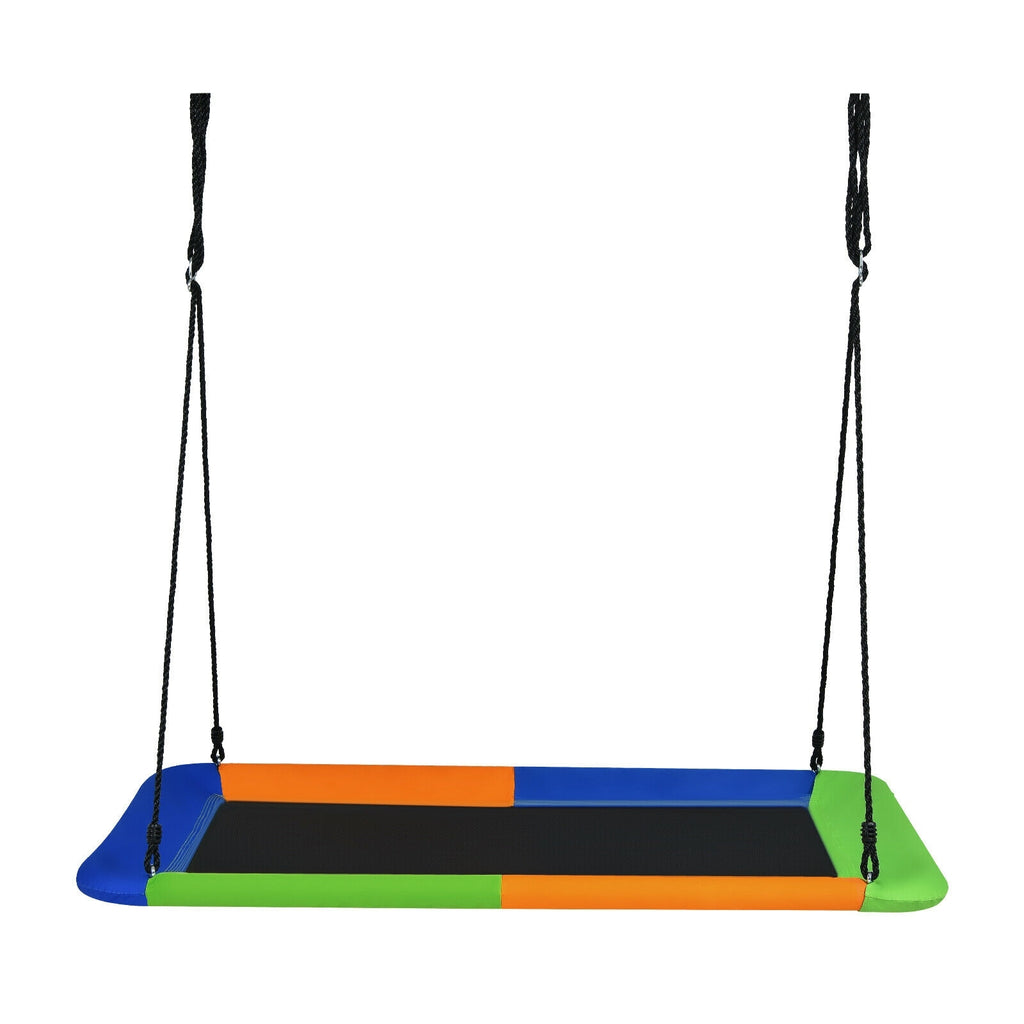 Balançoire Plateforme de 60 Pouces pour Arbre d'Extérieur avec 2 Sangles de Suspension - Bleu & Orange