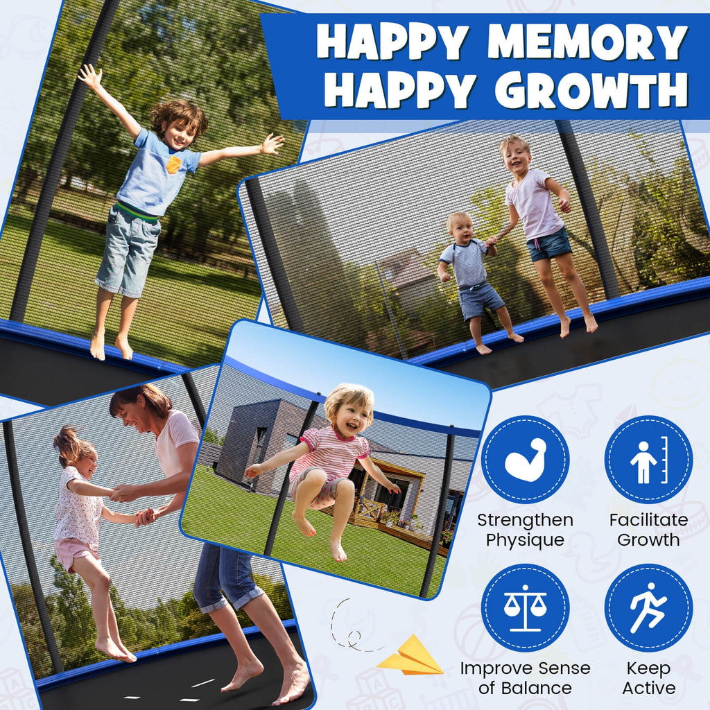 Trampoline récréatif de 12 pi avec échelle, homologué ASTM - Bleu