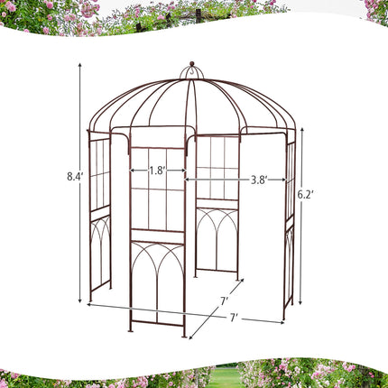 8.4 x 7 Feet Wide Birdcage Shape Garden Arbor
