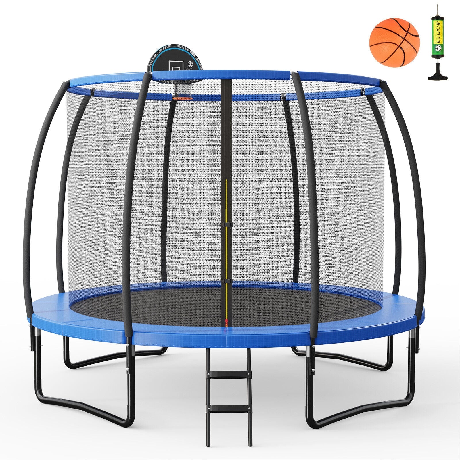 Trampoline de loisirs de 8/10 pieds avec panier de basket-ball de 12 pieds