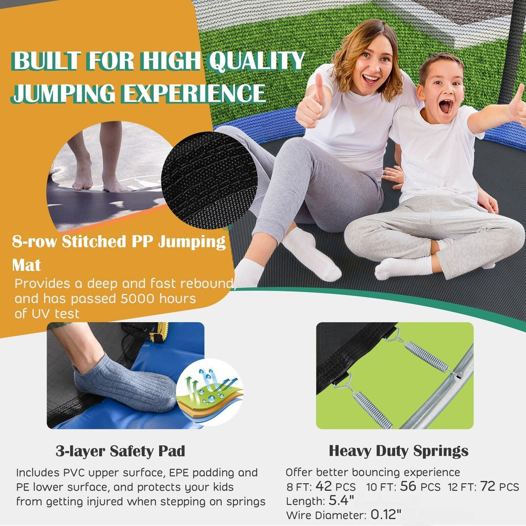 Trampoline de loisirs de 8/10 pieds avec panier de basket-ball de 12 pieds
