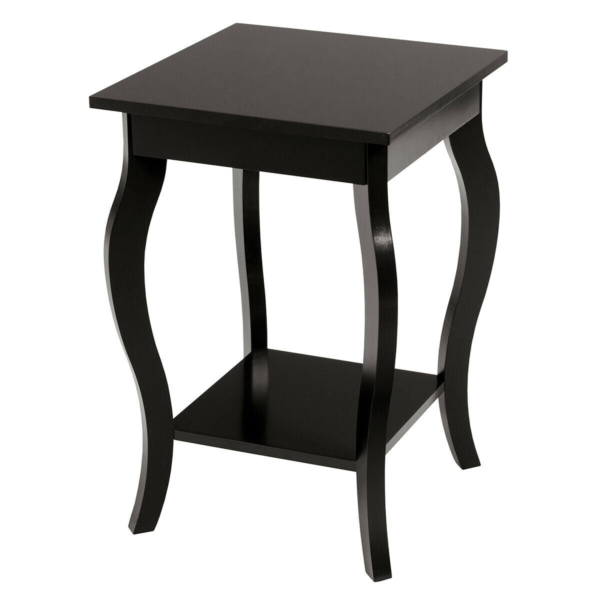Set of 2 Side Table End Table Night Stand with Shelf-Brown