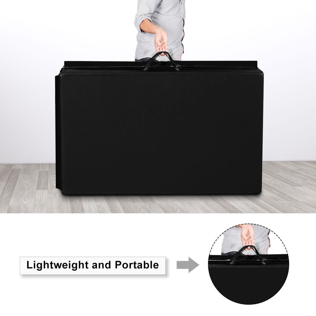 4' x 8' x 2 Inch Folding Panel Exercise Gymnastics Mat-Black