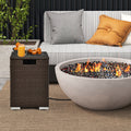 2-in-1 Patio Rattan Gas Propane Tank Cover for 20 lbs Propane Tanks-Brown
