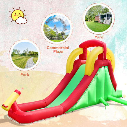 Inflatable Water Slide Bounce House with Climbing Wall Jumper and 480W Blower