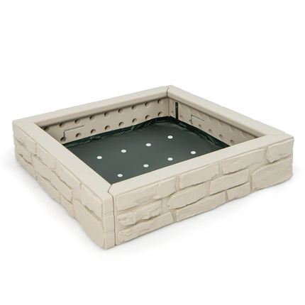 2-In-1 HDPE Kids Sandbox with Cover and Bottom Liner-White