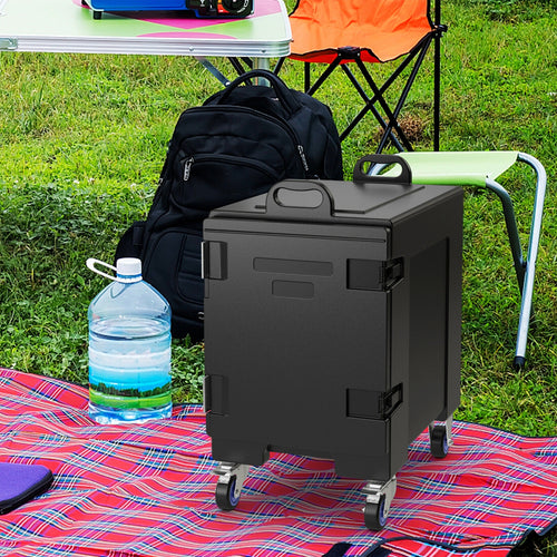 Lot de 2, 76 litres, transporteurs de bacs alimentaires isothermes empilables
