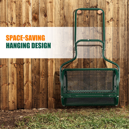 24-Inch Peat Moss Spreader with Upgrade Side Latches and U-shape Handle-Green