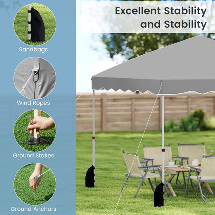 Foldable 10 X 10 Feet Pop up Canopy Tent with Wheeled Bag-Gray