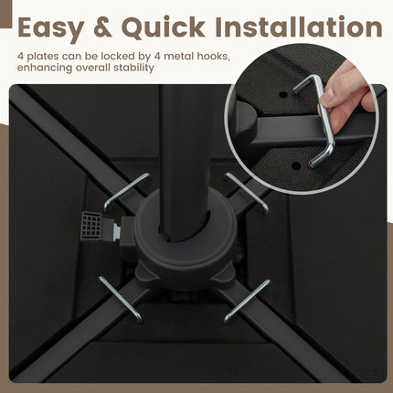 Patio Offset Umbrella Base with Easy-Fill Spouts