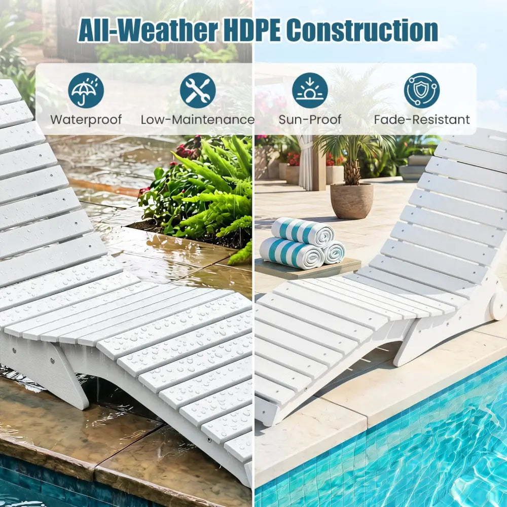 In-Pool Lounge Chair with Weighted Anti-Floating Design 450 LBS for Baja Shelf-White - White - Outdoor Chaise Lounges
