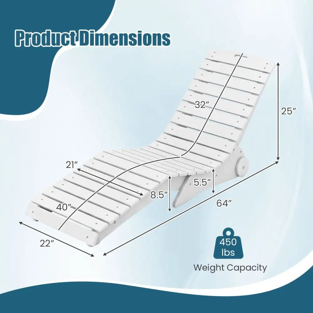 In-Pool Lounge Chair with Weighted Anti-Floating Design 450 LBS for Baja Shelf-White - White - Outdoor Chaise Lounges