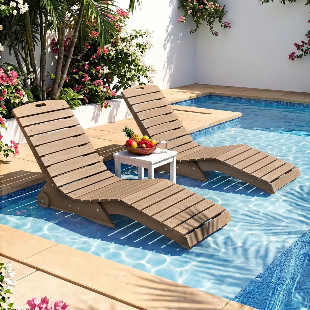 In-Pool Lounge Chair with Weighted Anti-Floating Design 450 LBS for Baja Shelf-Brown - Brown - Outdoor Chaise Lounges