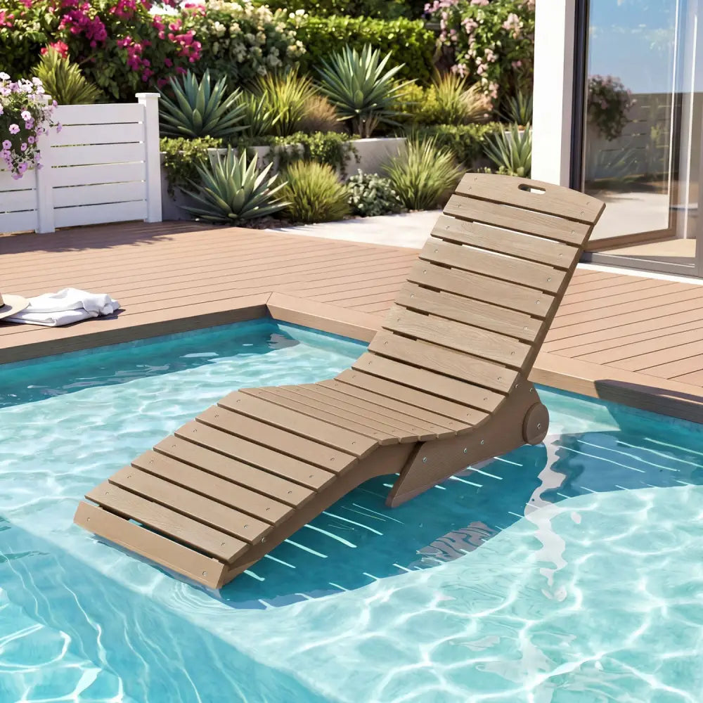 In-Pool Lounge Chair with Weighted Anti-Floating Design 450 LBS for Baja Shelf-Brown - Brown - Outdoor Chaise Lounges