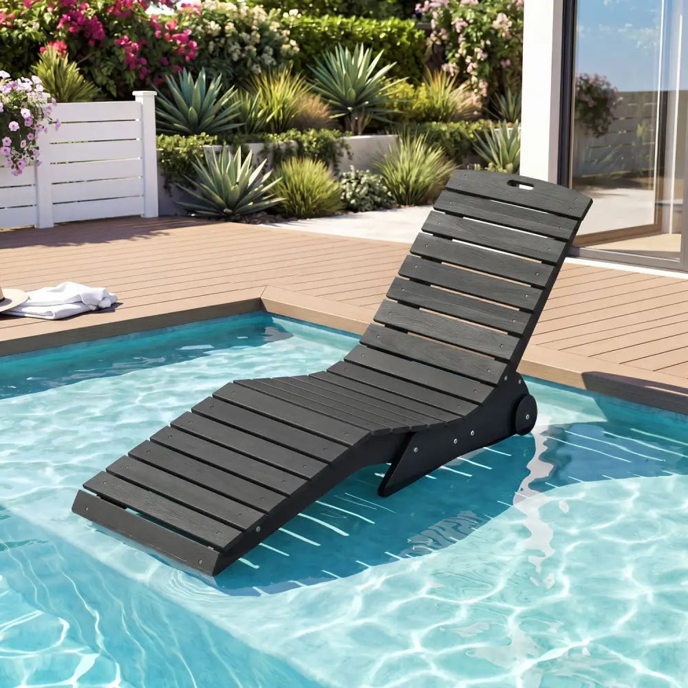 In-Pool Lounge Chair with Weighted Anti-Floating Design 450 LBS for Baja Shelf-Dark Gray - Dark Gray - Outdoor Chaise