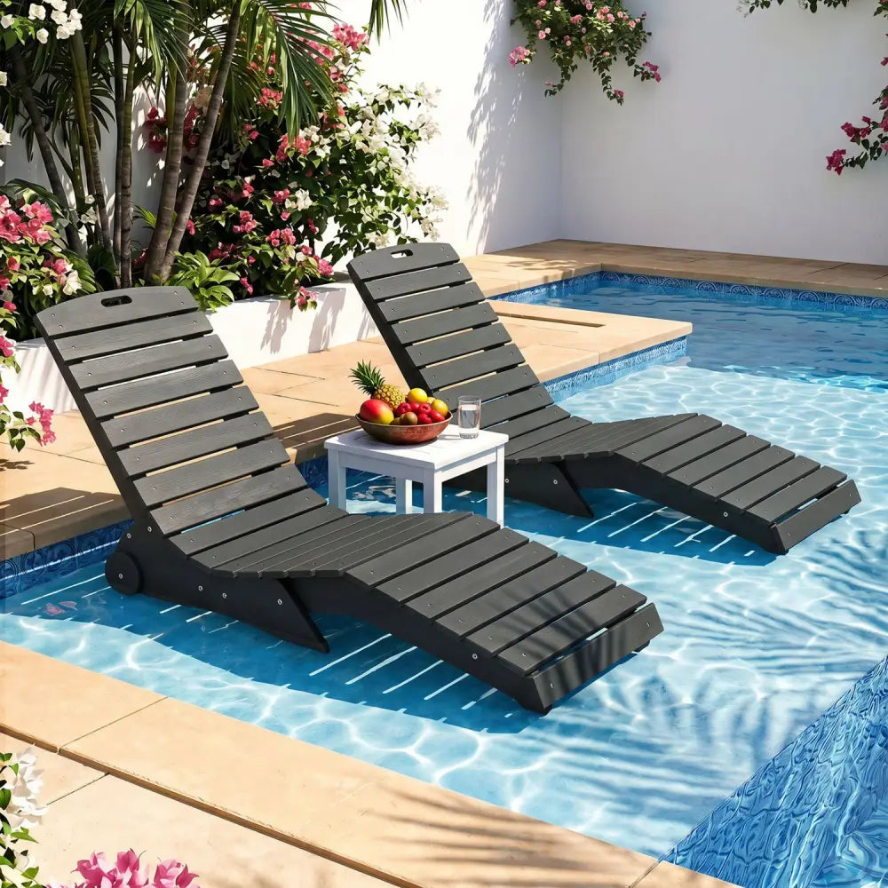 In-Pool Lounge Chair with Weighted Anti-Floating Design 450 LBS for Baja Shelf-Dark Gray - Dark Gray - Outdoor Chaise