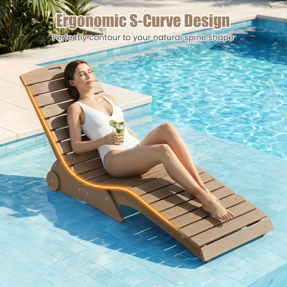 In-Pool Lounge Chair with Weighted Anti-Floating Design 450 LBS for Baja Shelf-Brown - Brown - Outdoor Chaise Lounges