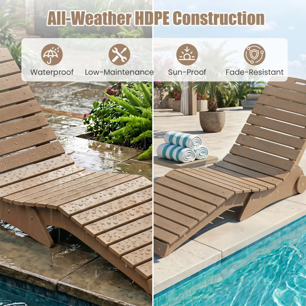 In-Pool Lounge Chair with Weighted Anti-Floating Design 450 LBS for Baja Shelf-Brown - Brown - Outdoor Chaise Lounges