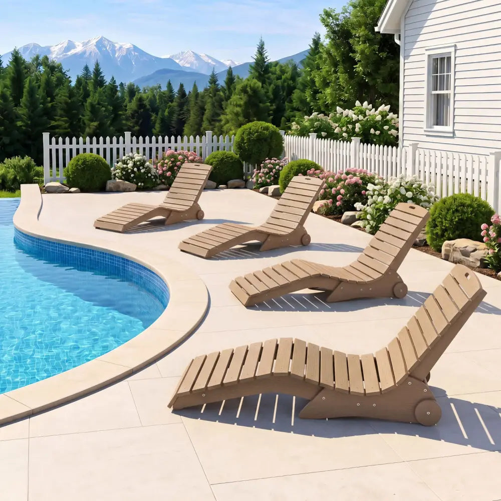 In-Pool Lounge Chair with Weighted Anti-Floating Design 450 LBS for Baja Shelf-Brown - Brown - Outdoor Chaise Lounges