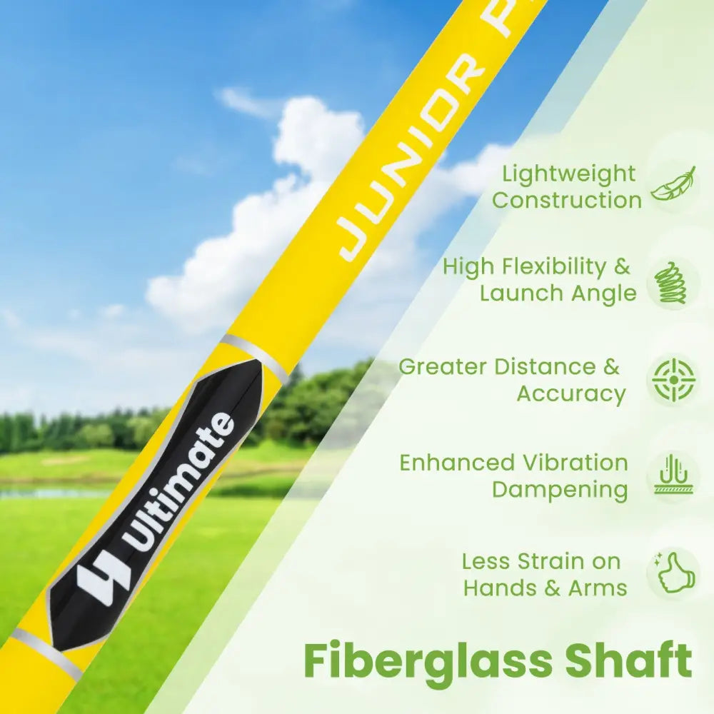 Individual Gold Club for Boys and Girls with Fiberglass Shaft and Headcover-Yellow - Yellow - Golf