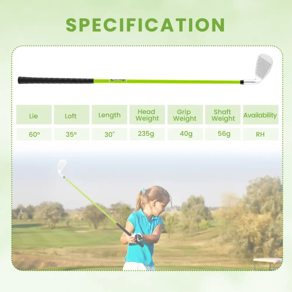 Individual Gold Club for Boys and Girls with Fiberglass Shaft and Headcover-Green - Green - Golf