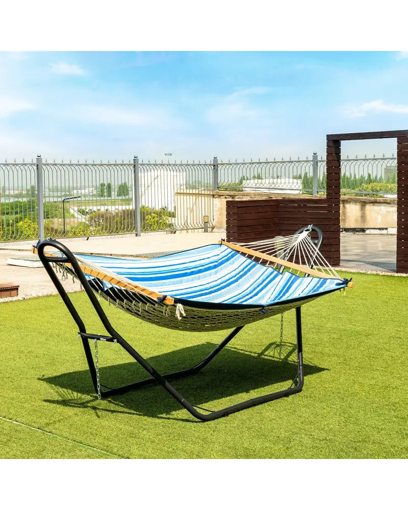 Indoor and Outdoor Hammock Frame Heavy Steel Frame Hanging Hooks - Black - Hammocks
