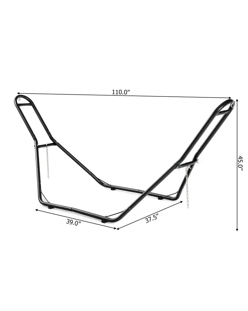 Indoor and Outdoor Hammock Frame Heavy Steel Frame Hanging Hooks - Black - Hammocks