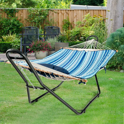 Indoor and Outdoor Hammock Frame Heavy Steel Frame Hanging Hooks - Black - Hammocks