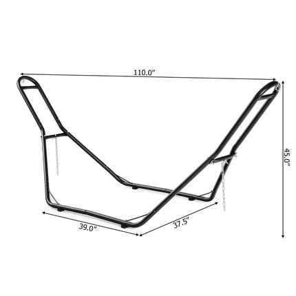 Indoor and Outdoor Hammock Frame Heavy Steel Frame Hanging Hooks - Black - Hammocks