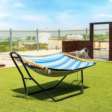 Indoor and Outdoor Hammock Frame Heavy Steel Frame Hanging Hooks - Black - Hammocks