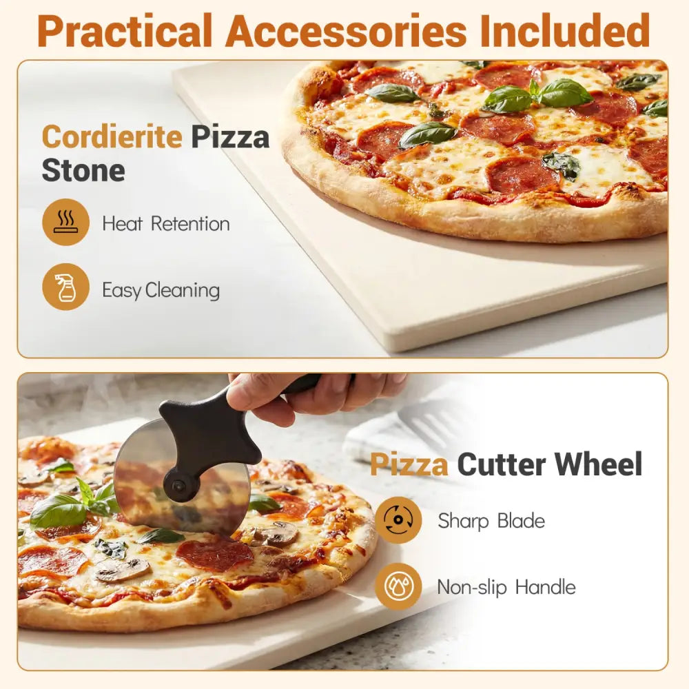 Indoor Electric Pizza Oven Countertop Pizza Oven for 12 Inch Pizzas-Black - Black - Toaster Ovens