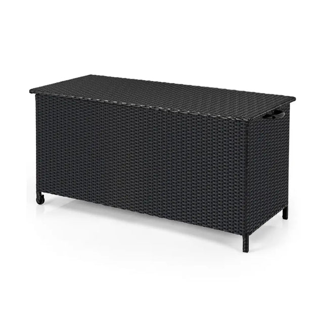 Indoor Outdoor 85 Gallon Storage Container with Waterproof Liner and Universal Wheels-Black - Black - Sheds & Outdoor