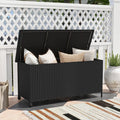 Indoor Outdoor 85 Gallon Storage Container with Waterproof Liner and Universal Wheels-Black - Black - Sheds & Outdoor