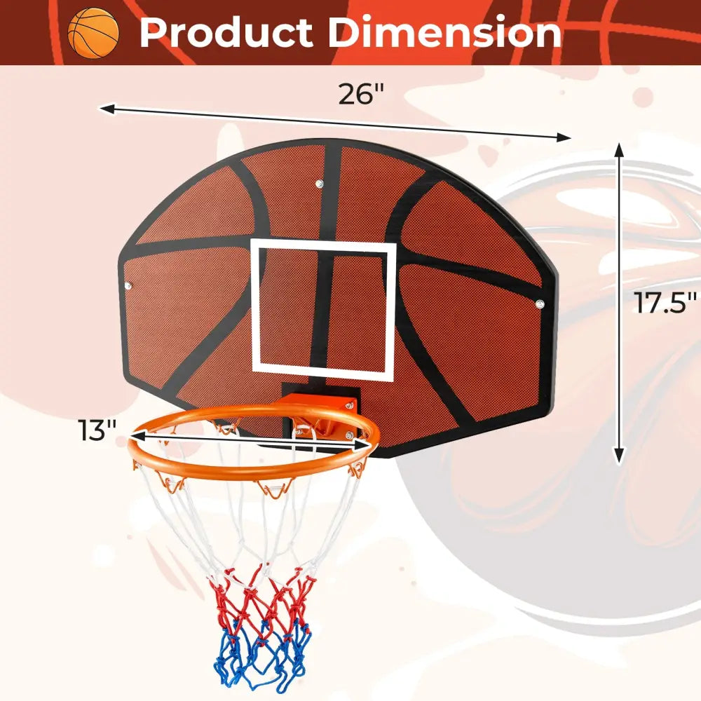 Indoor Outdoor Basketball Games with Large Shatter-proof Backboard - Red - Sport Equipments