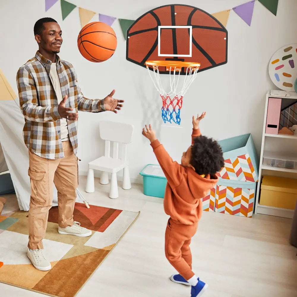 Indoor Outdoor Basketball Games with Large Shatter-proof Backboard - Red - Sport Equipments