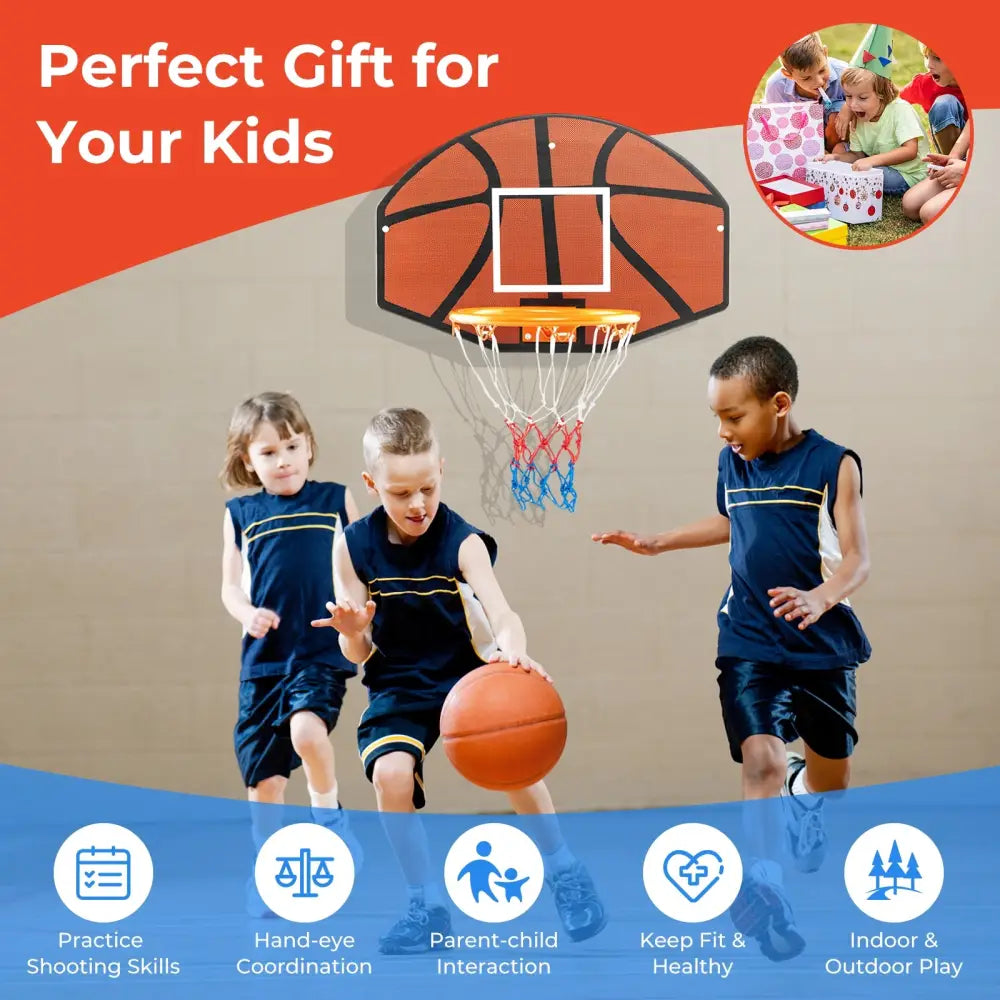 Indoor Outdoor Basketball Games with Large Shatter-proof Backboard - Red - Sport Equipments
