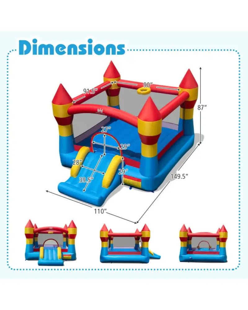 Indoor Outdoor Blow-up Bouncy Castle with 550W Blower for Yard - Bounce House