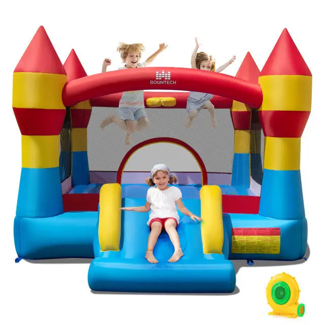 Indoor Outdoor Blow-up Bouncy Castle with 550W Blower for Yard - Bounce House