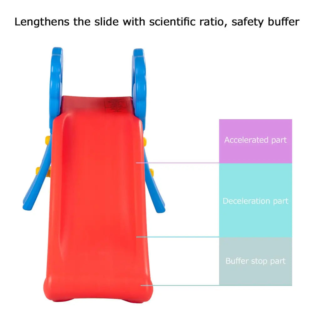Indoor Outdoor Children Folding Up-down Slide - Red - Climbers & Slides