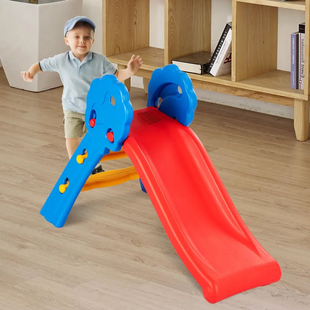 Indoor Outdoor Children Folding Up-down Slide - Red - Climbers & Slides