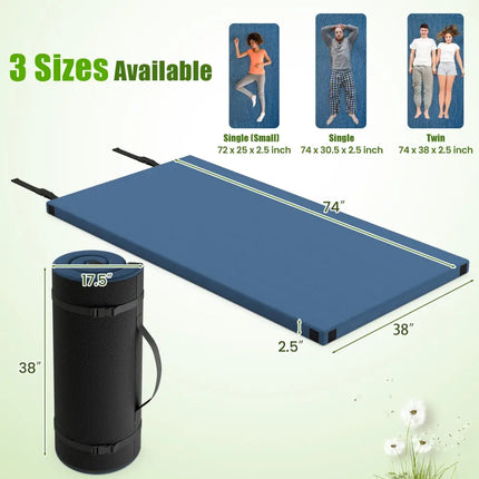 Indoor outdoor Sleeping mat with High density foam Cushion and Carrying Bag-Navy - Navy - Air Mattresses & Sleeping Bags