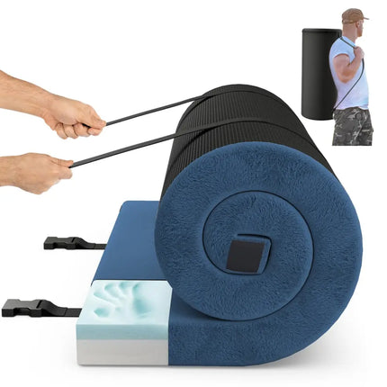Indoor outdoor Sleeping mat with High density foam Cushion and Carrying Bag-Navy - Navy - Air Mattresses & Sleeping Bags