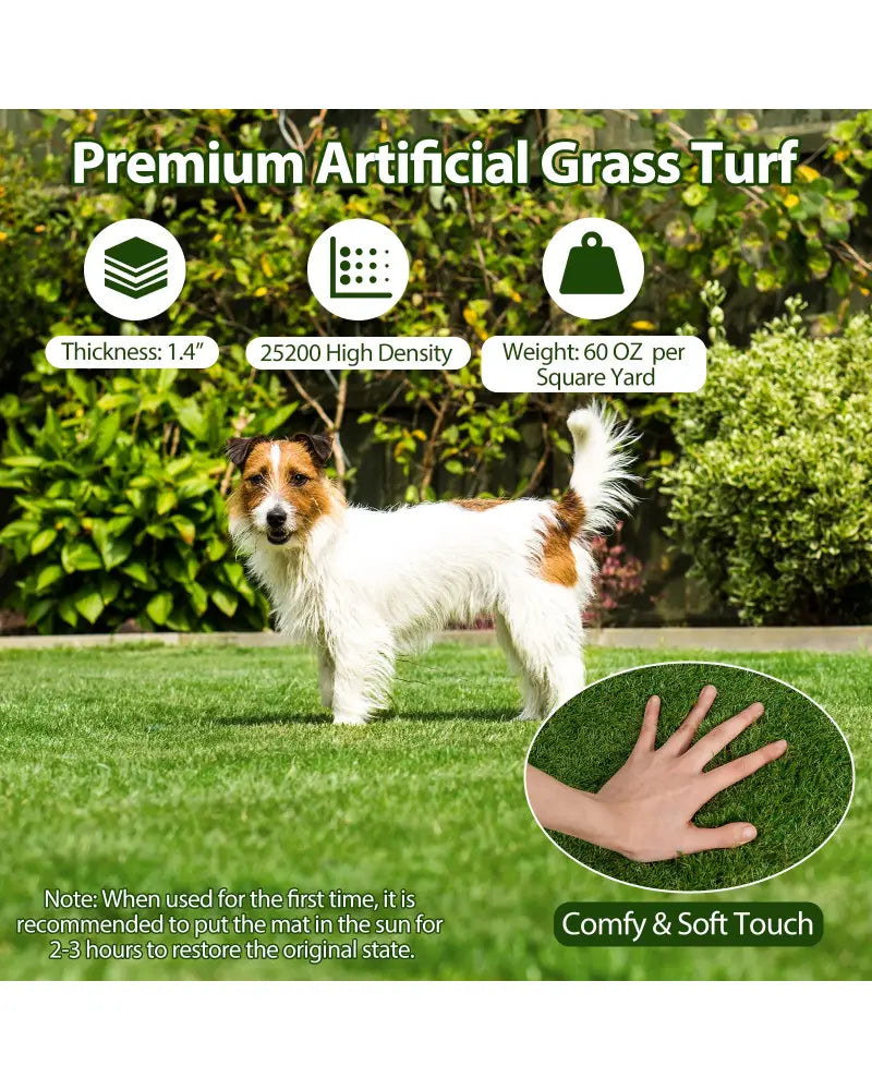 Indoor Outdoor Synthetic Turf Mat with Drainage Holes-M - Green - Outdoor Decor