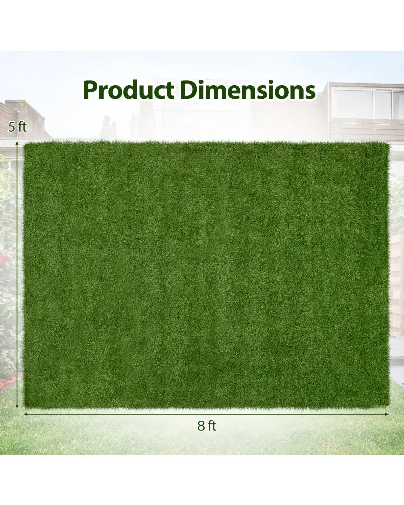 Indoor Outdoor Synthetic Turf Mat with Drainage Holes-M - Green - Outdoor Decor