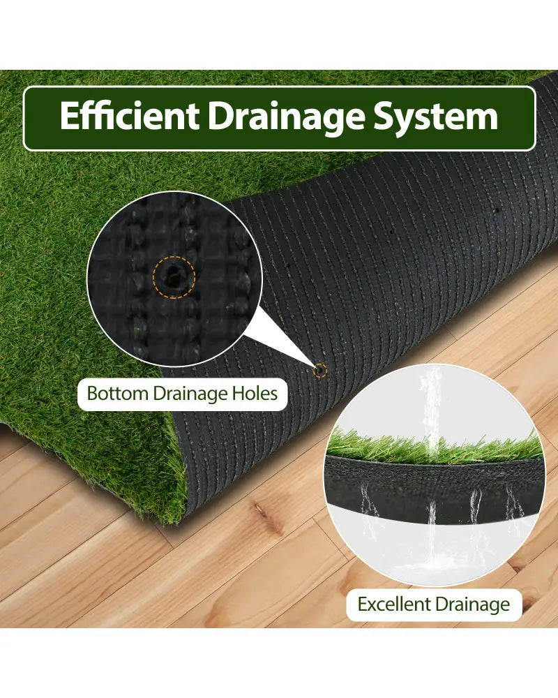 Indoor Outdoor Synthetic Turf Mat with Drainage Holes-S - Green - Outdoor Decor