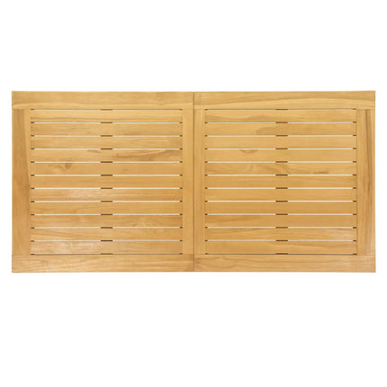 Indoor Outdoor Teak Wood Slatted Tabletop Panel Board Split in 2 Square - Natural - Patio Dining Tables