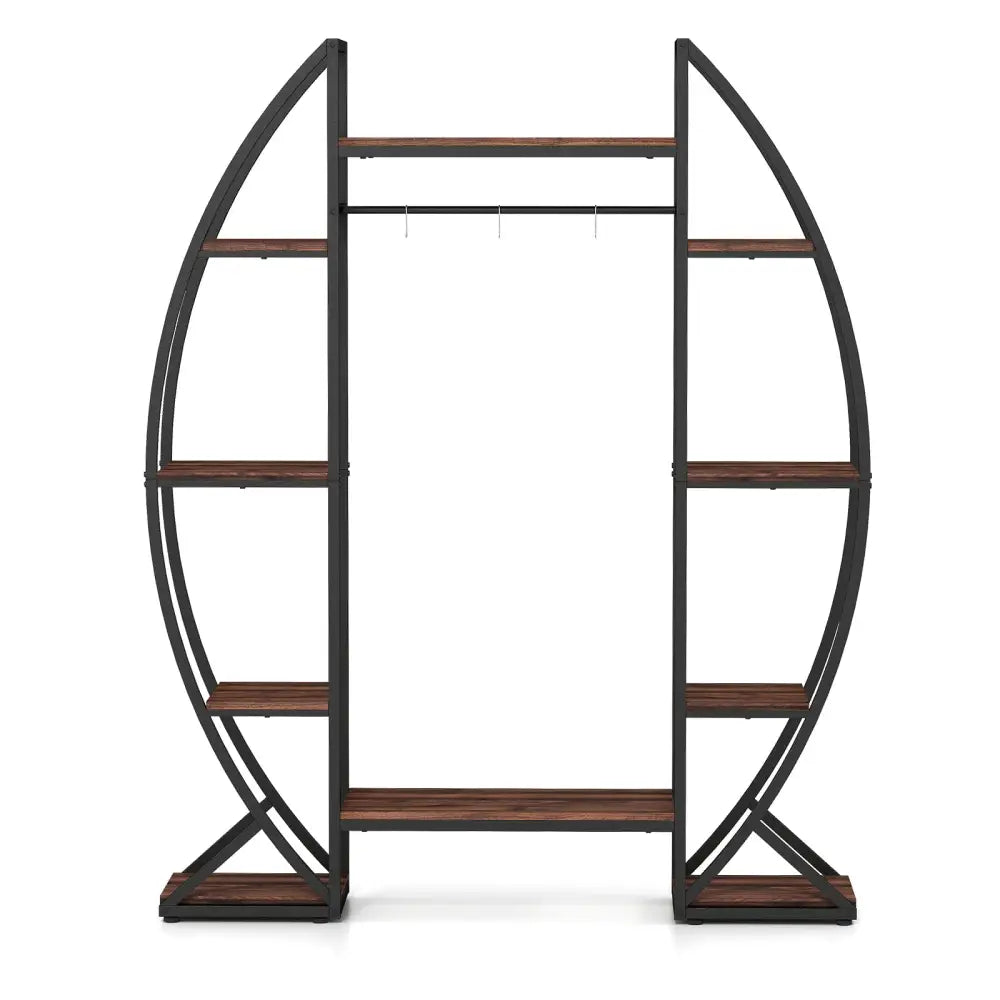 Indoor Plant Stand 63’’ Tall 10-Tier Corner Metal Plant Shelf Large Flowerpot Holder-Brown - Brown - Plant Stands