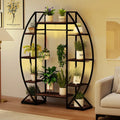 Indoor Plant Stand 63’’ Tall 10-Tier Corner Metal Plant Shelf Large Flowerpot Holder-Brown - Brown - Plant Stands