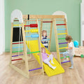 Indoor Playground Climbing Gym Wooden 8-in-1 Climber Playset for Children-Multicolor - Multicolor - Climbers & Slides